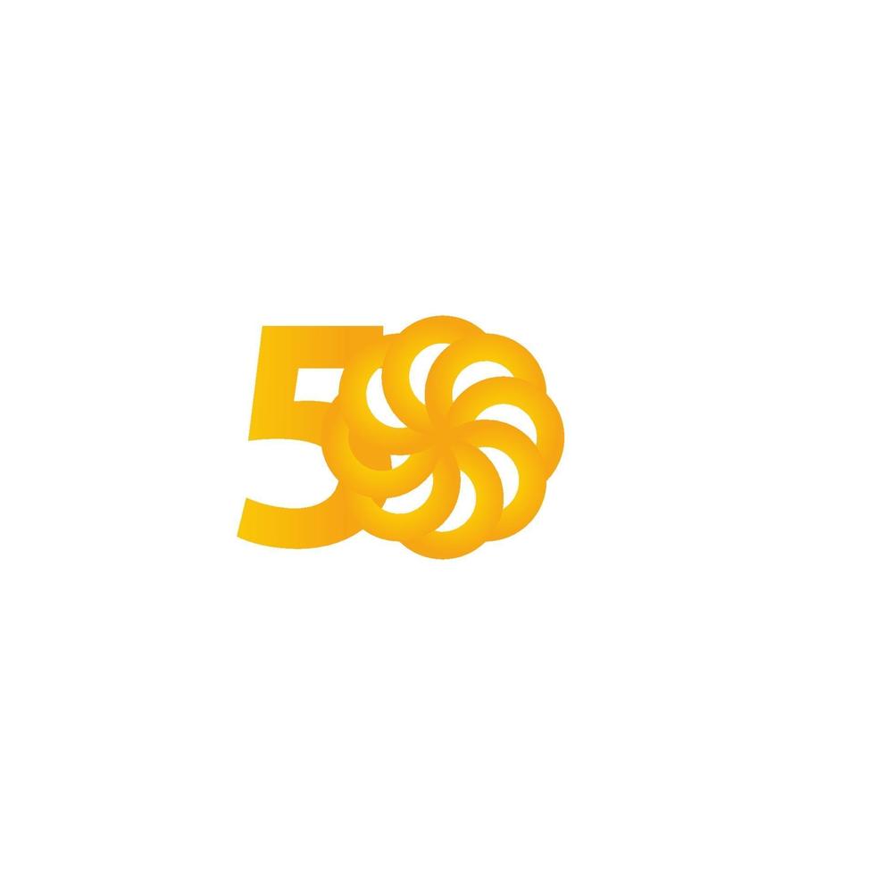 50 Years Anniversary Celebration Number Vector Template Design Illustration