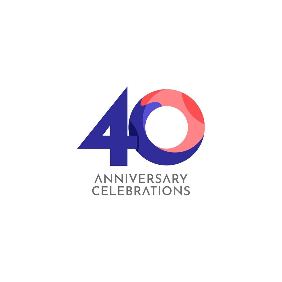 40 Years Anniversary Celebration Vector Template Design Illustration