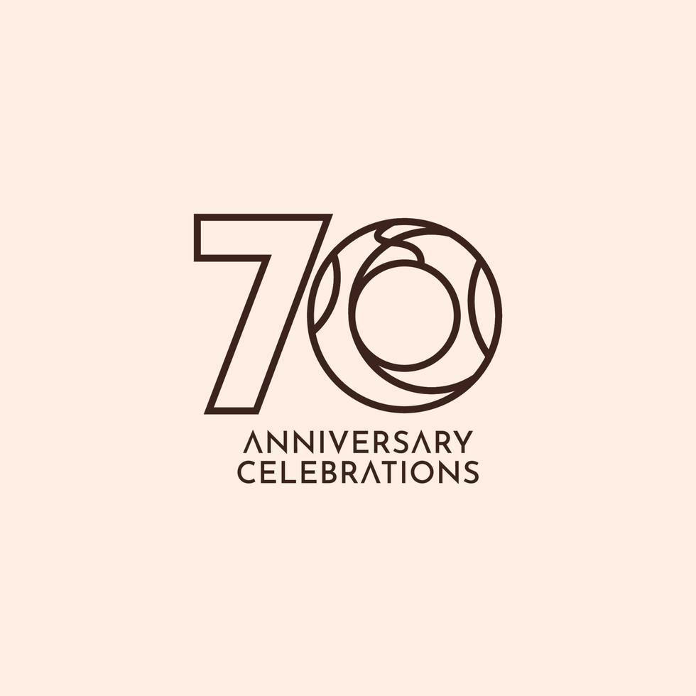 Ilustración de diseño de plantilla de vector de celebración de aniversario de 70 años