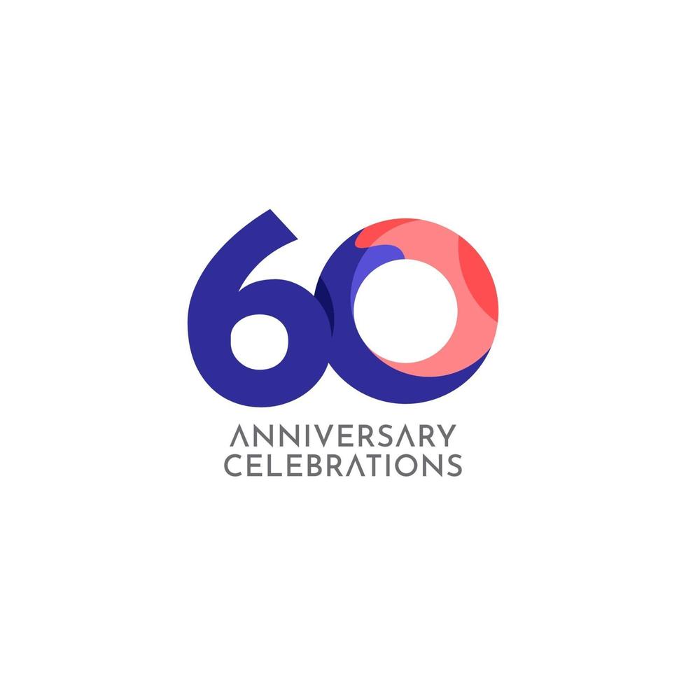 60 Years Anniversary Celebration Vector Template Design Illustration