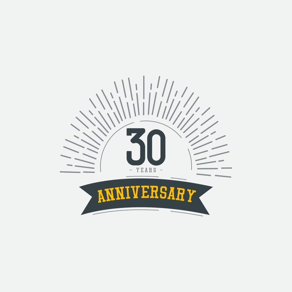 Ilustración de diseño de plantilla de vector de celebraciones de aniversario de 30 años