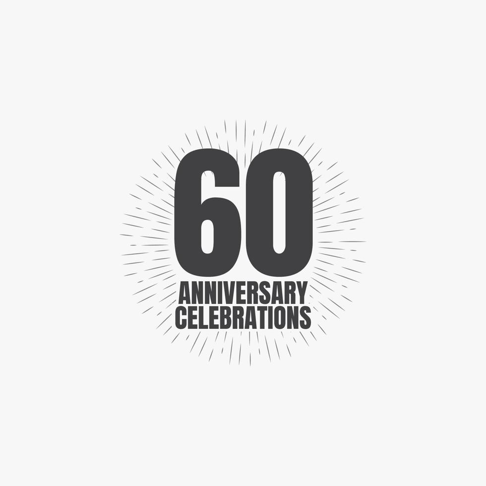 60 Years Anniversary Celebrations Vector Template Design Illustration