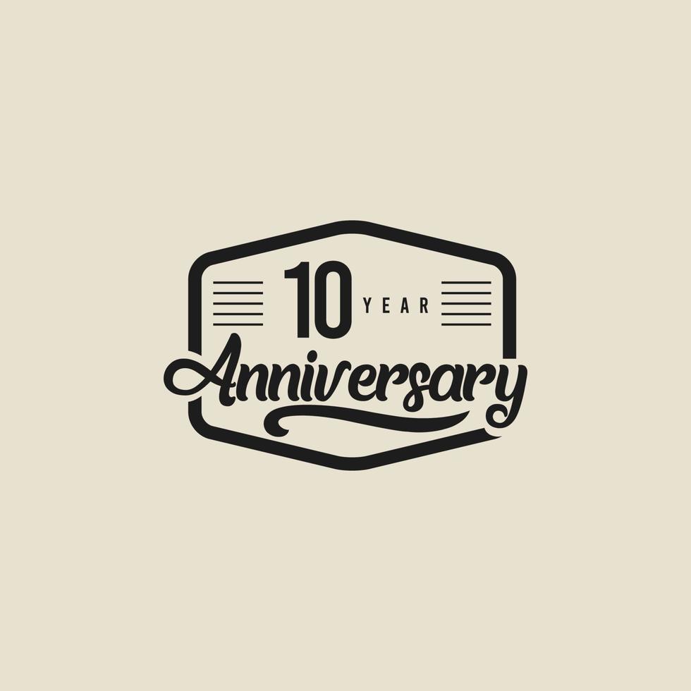 10 Years Anniversary Celebration Vector Template Design Illustration