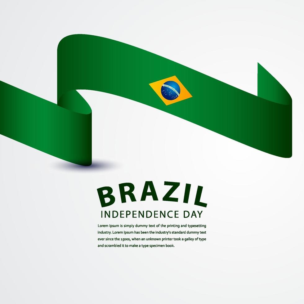 feliz día de la independencia de brasil celebración vector plantilla diseño ilustración