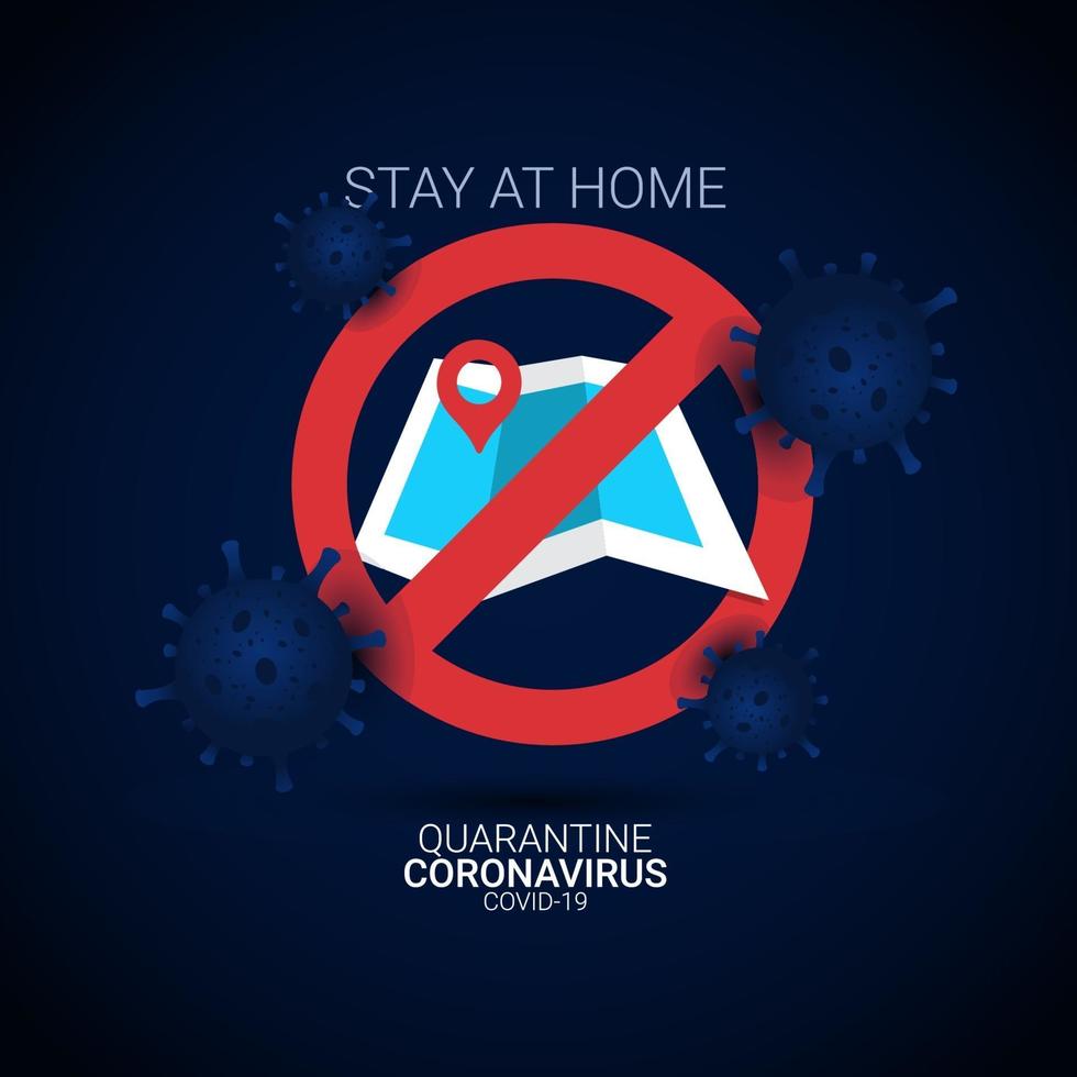 Stay At Home Corona virus Covid-19 Vector Template Design Illustration