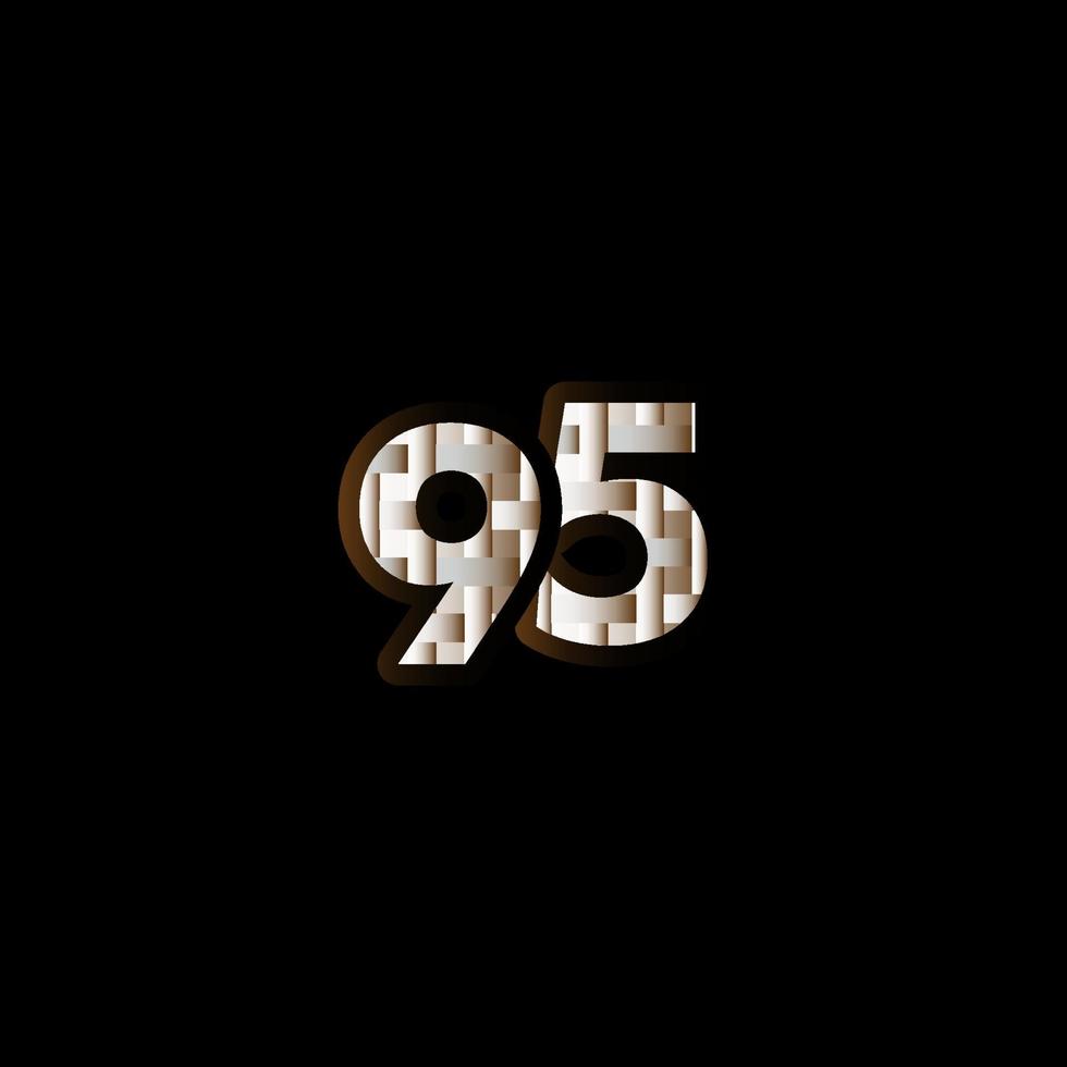 95 Years Anniversary Celebration Elegant Black Number Vector Template Design Illustration