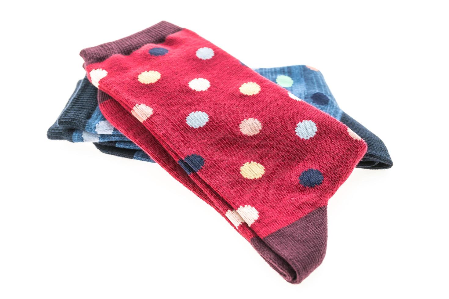 Pair of cotton socks on white background photo
