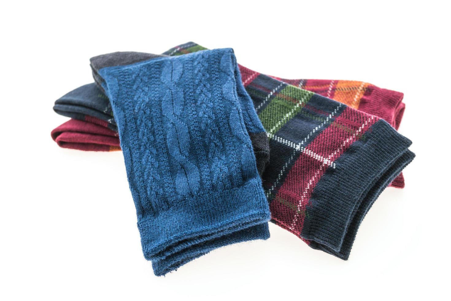 Pair of cotton socks on white background photo