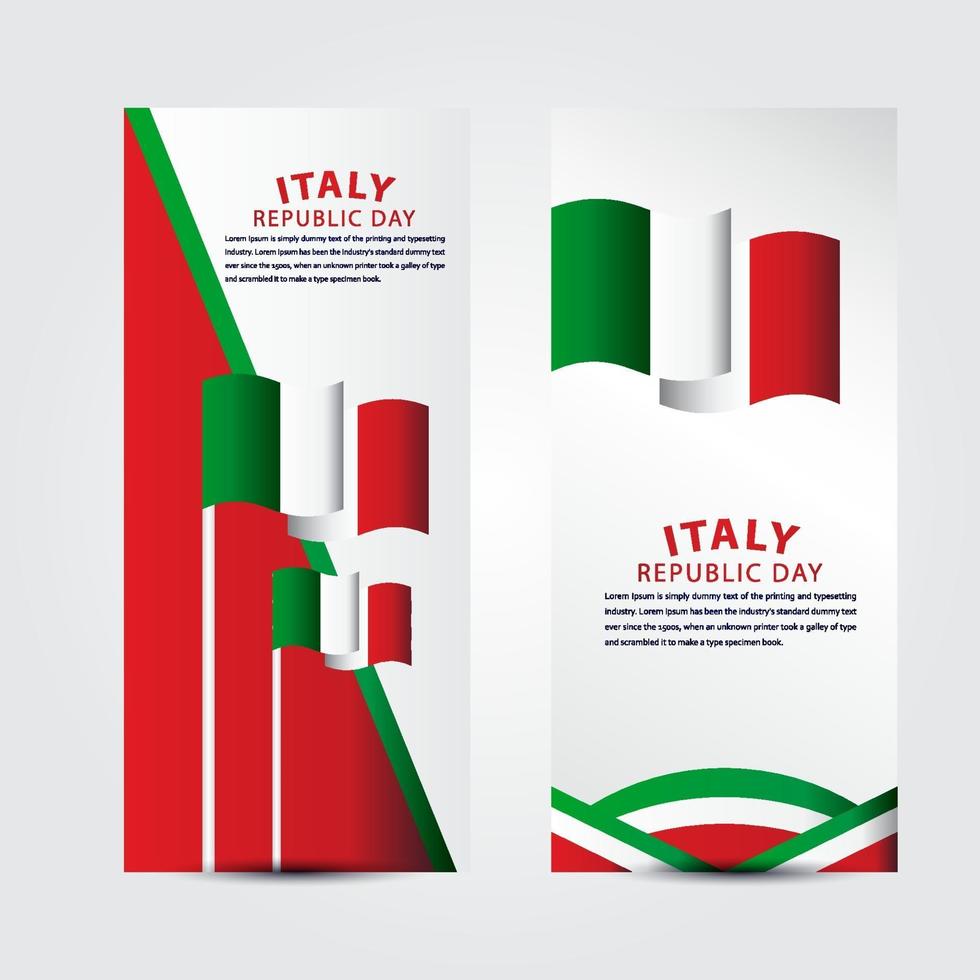 Feliz día de la república de Italia celebración vector plantilla diseño ilustración