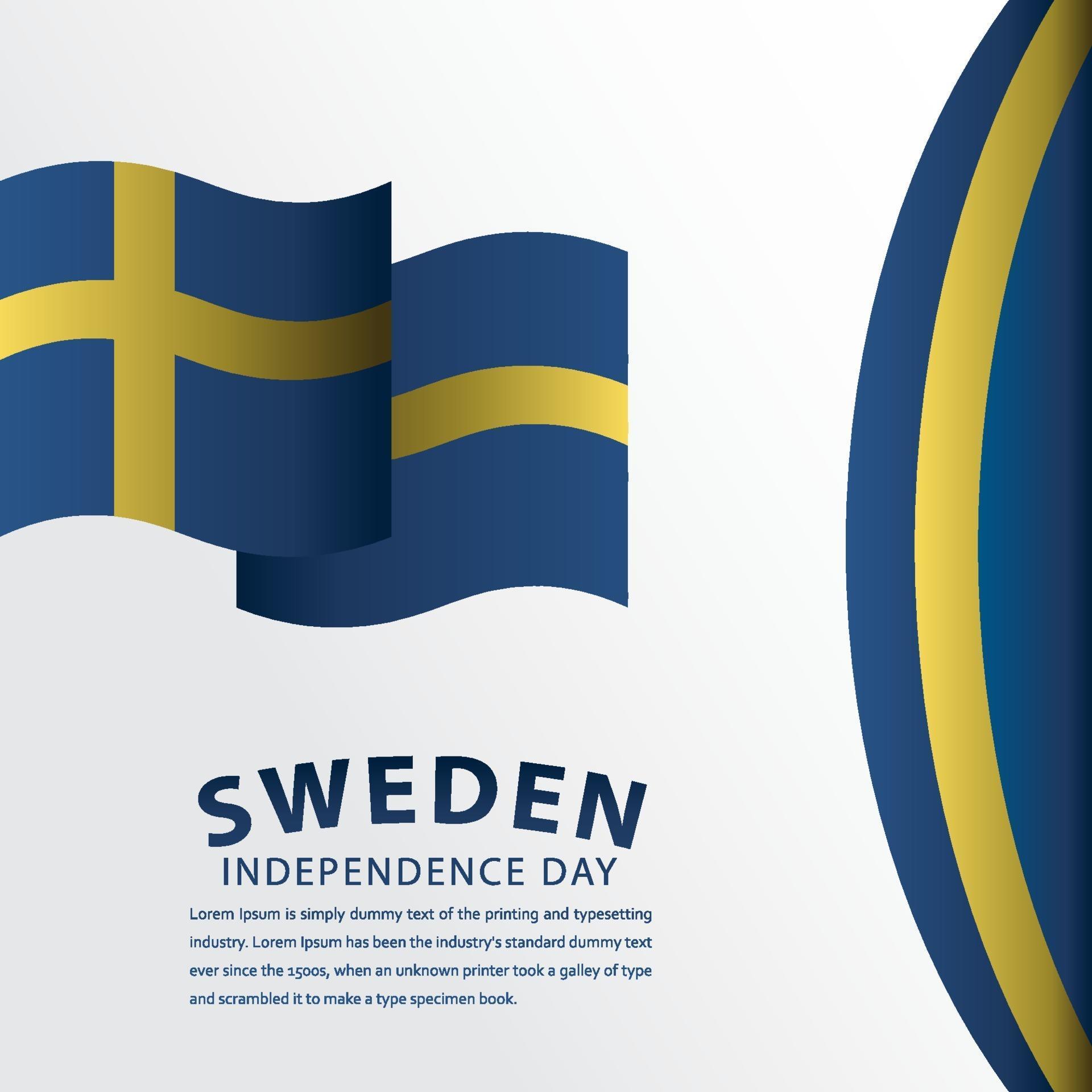 Happy Sweden Independence Day Celebration Vector Template Design