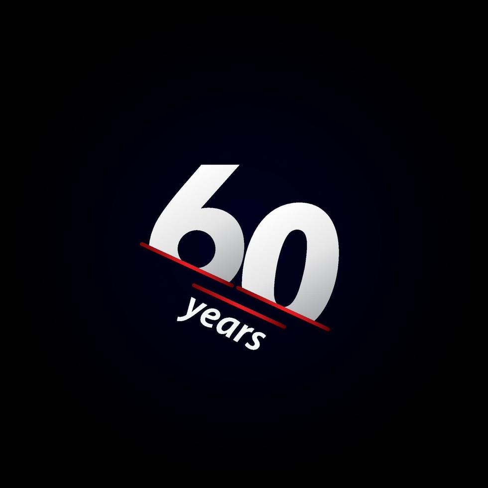 60 Years Anniversary Celebration Black and White Vector Template Design Illustration