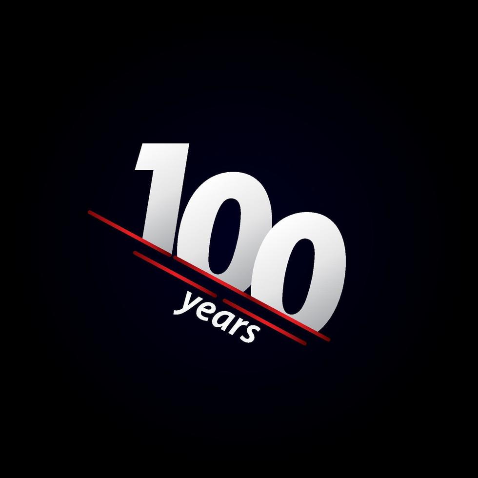 100 Years Anniversary Celebration Black and White Vector Template Design Illustration