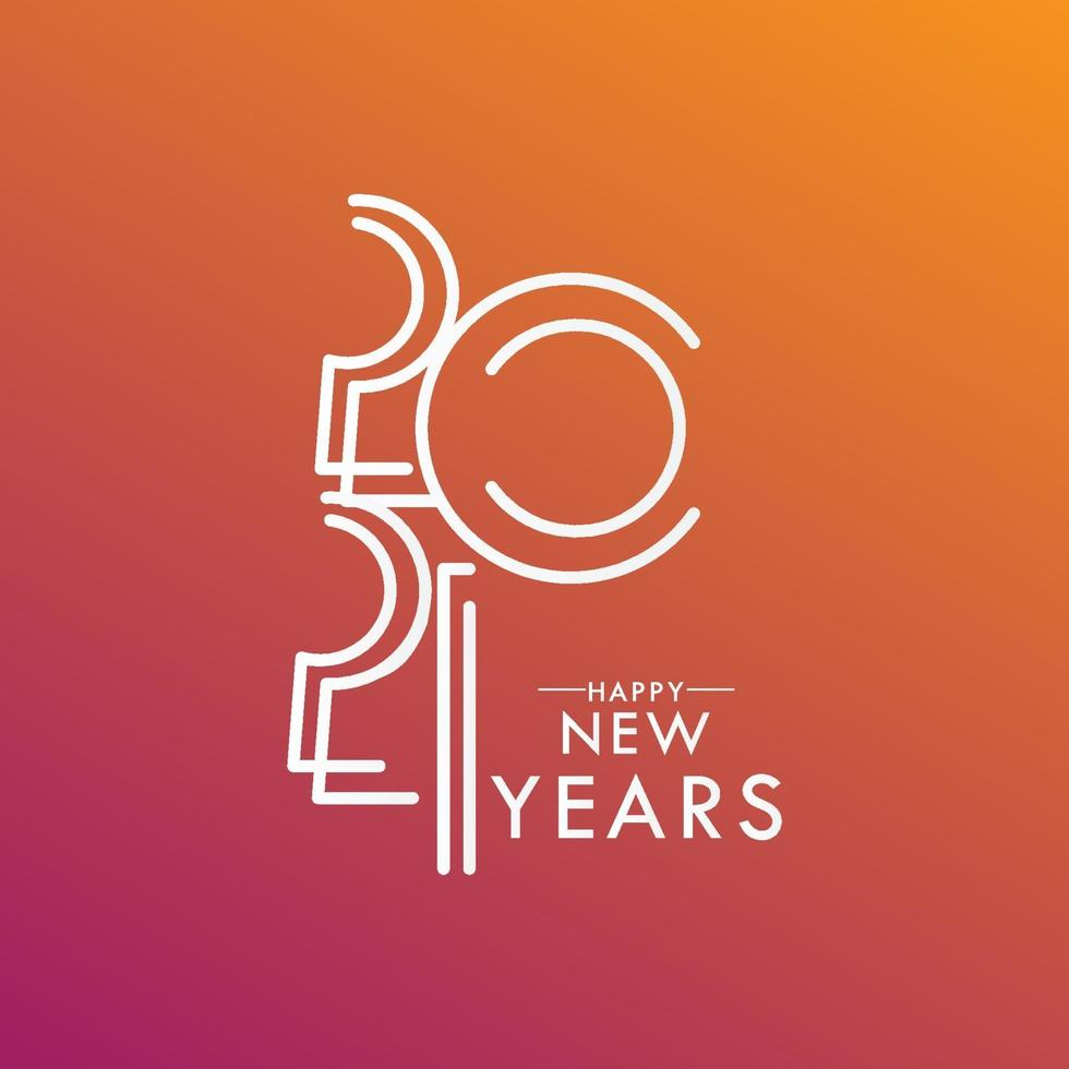 feliz año nuevo 2021 celebración vector plantilla diseño ilustración