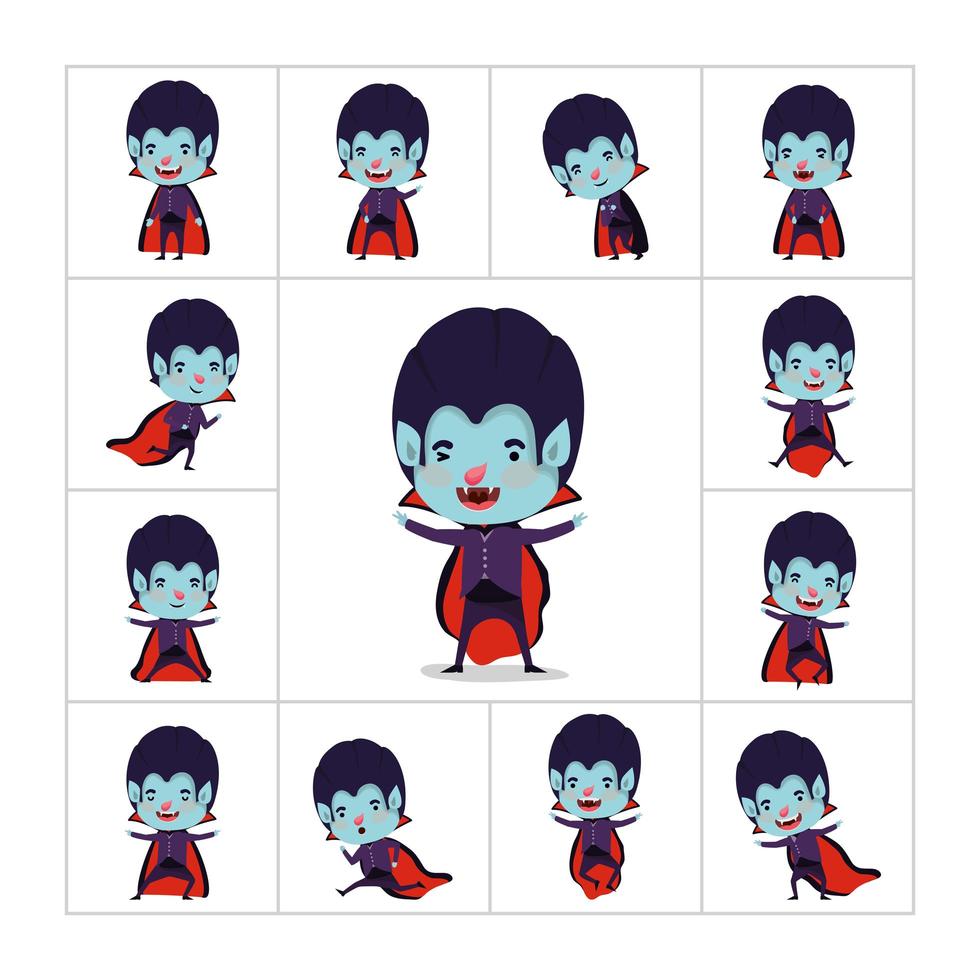 boy in a vampire costume set vector