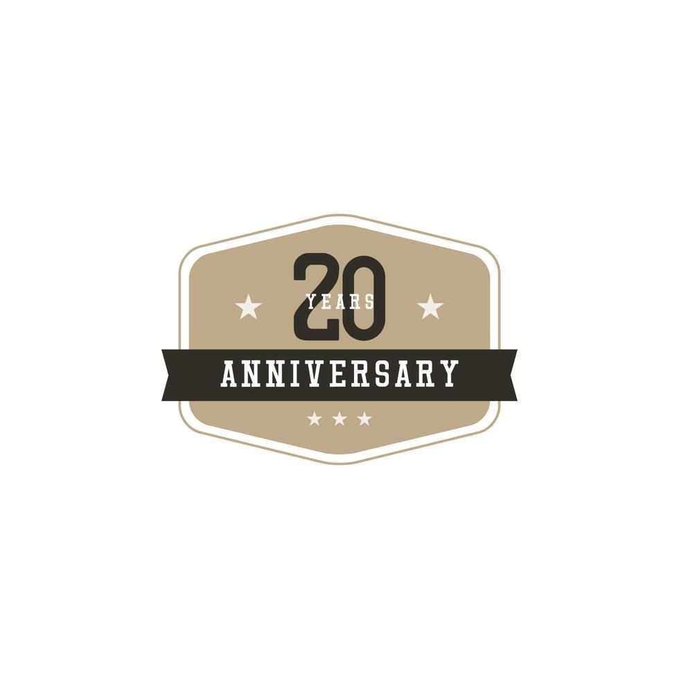 20 Years Anniversary Celebration Vector Template Design Illustration