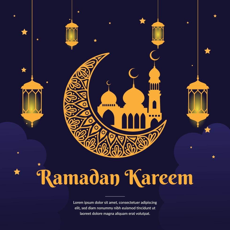 ramadan kareem greeting background template vector