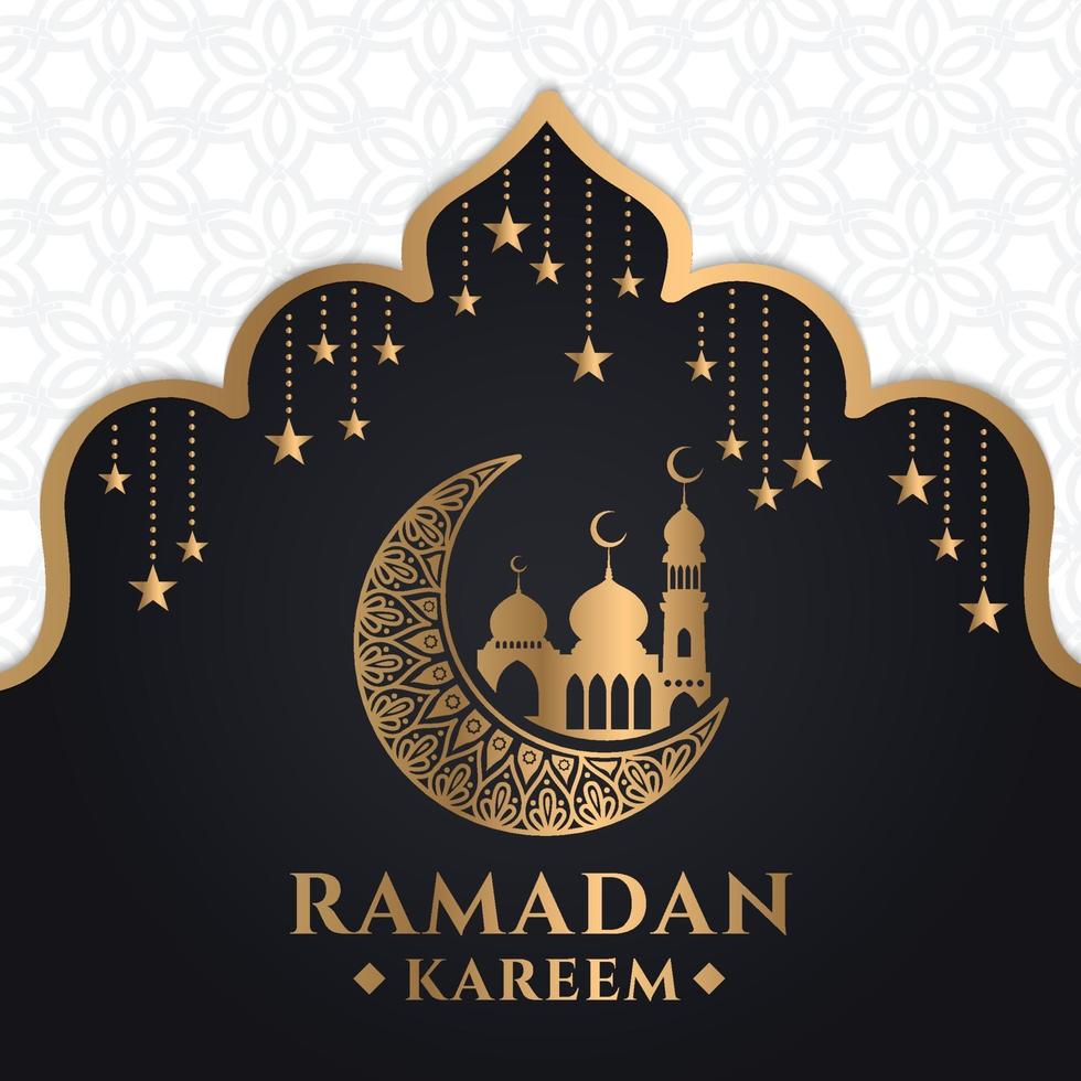 plantilla de fondo de saludo de ramadan kareem vector