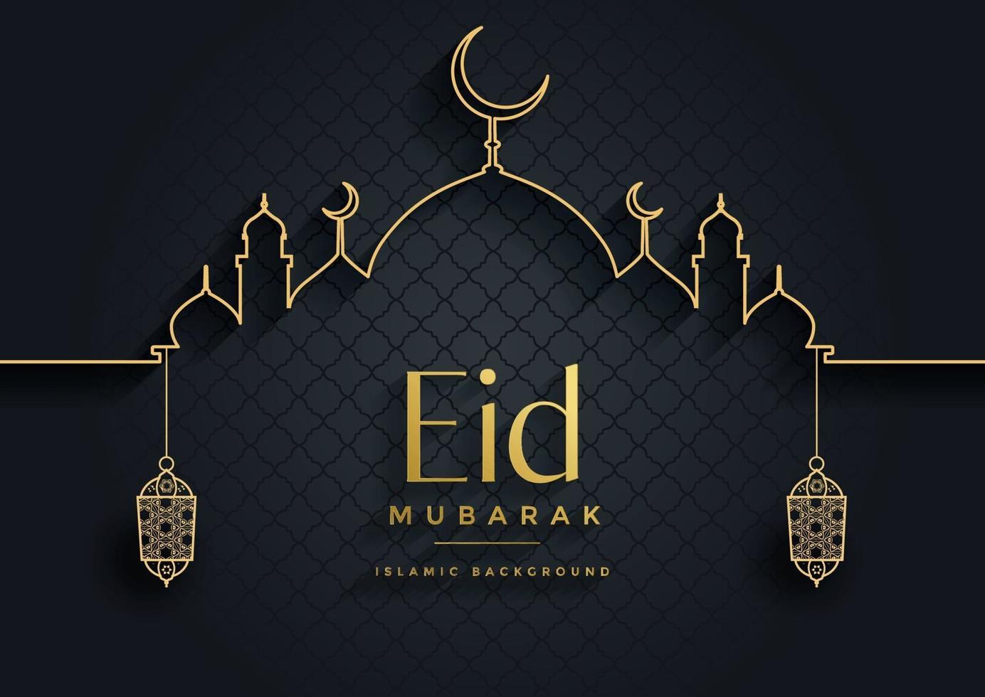 eid mubarak greeting background template vector