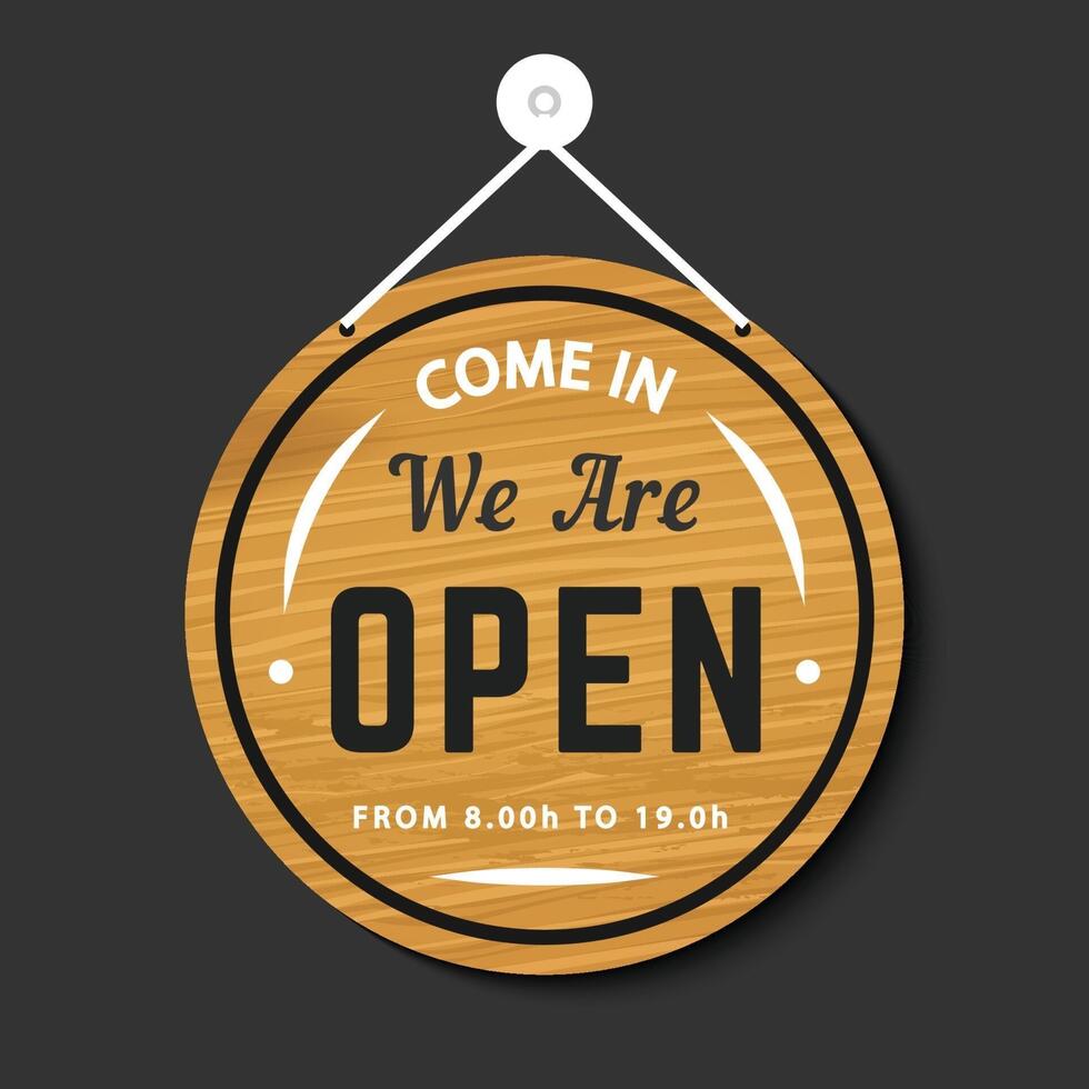 we are open sign template vector