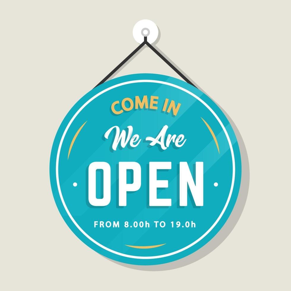 we are open sign template vector
