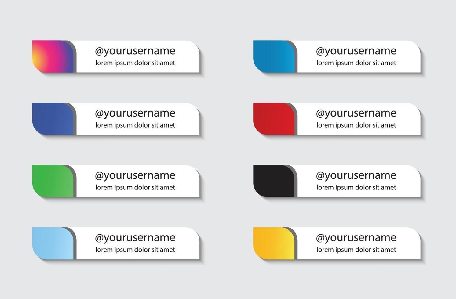 social media lower third set collection vector