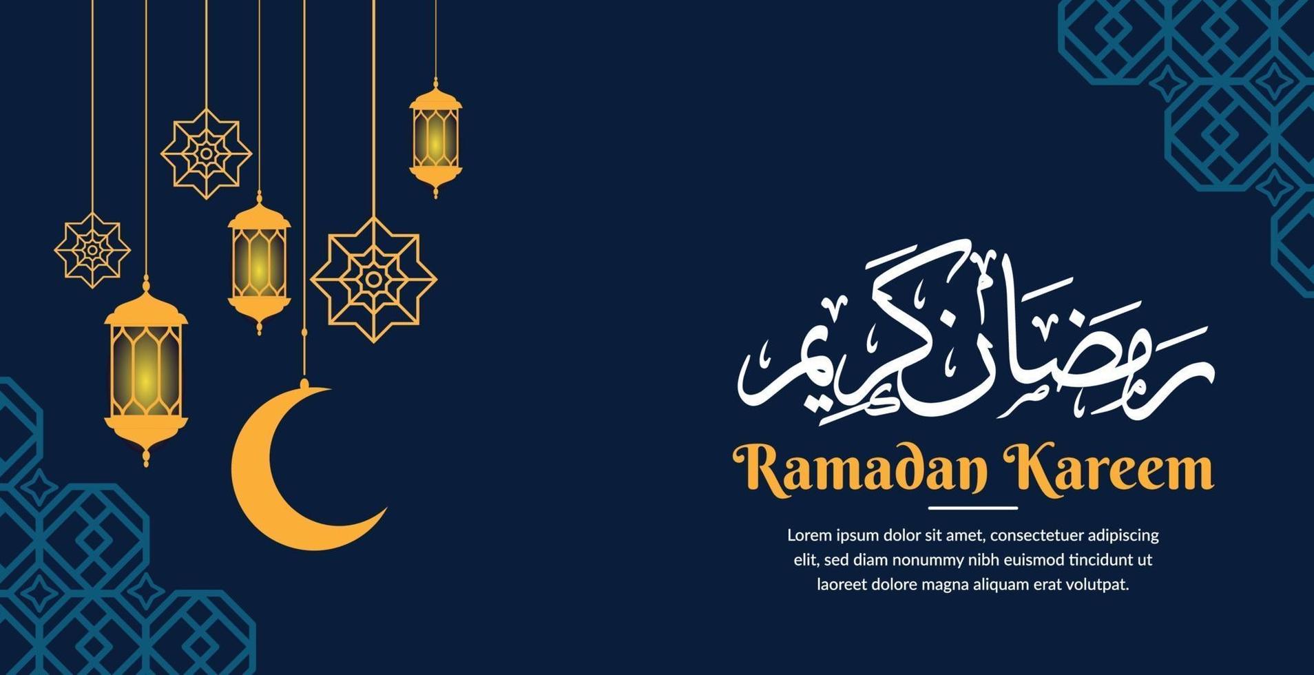 plantilla de fondo de saludo de ramadan kareem vector