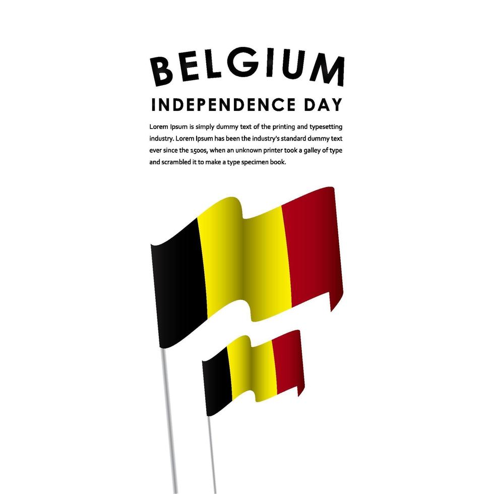 feliz día de la independencia de bélgica celebraciones vector plantilla diseño ilustración
