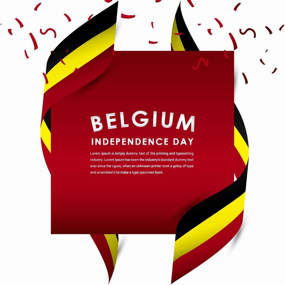 feliz día de la independencia de bélgica celebraciones vector plantilla diseño ilustración