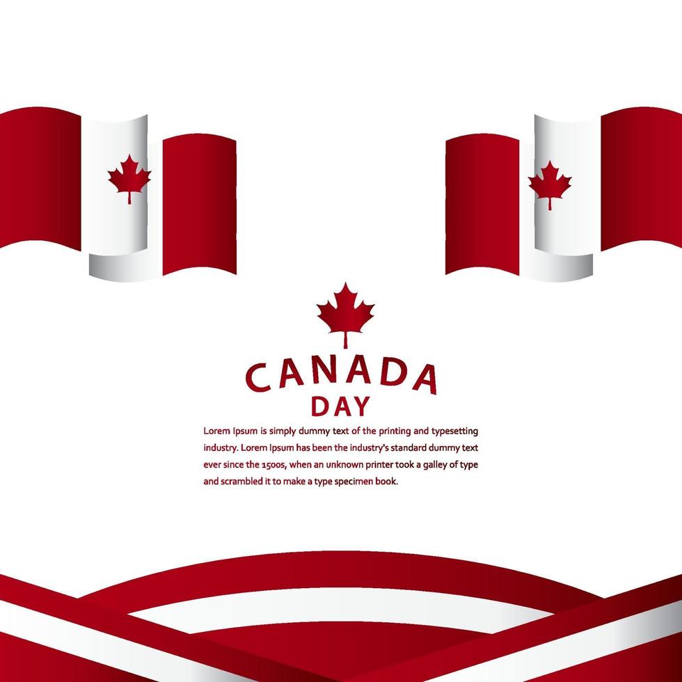 feliz día de canadá celebración vector plantilla diseño ilustración