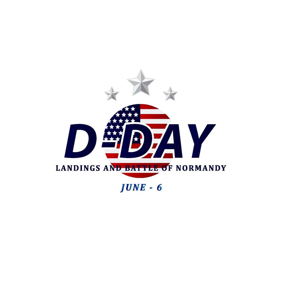 D-day Celebration Landing and Battle of Normandy Vector Template Design Illustration