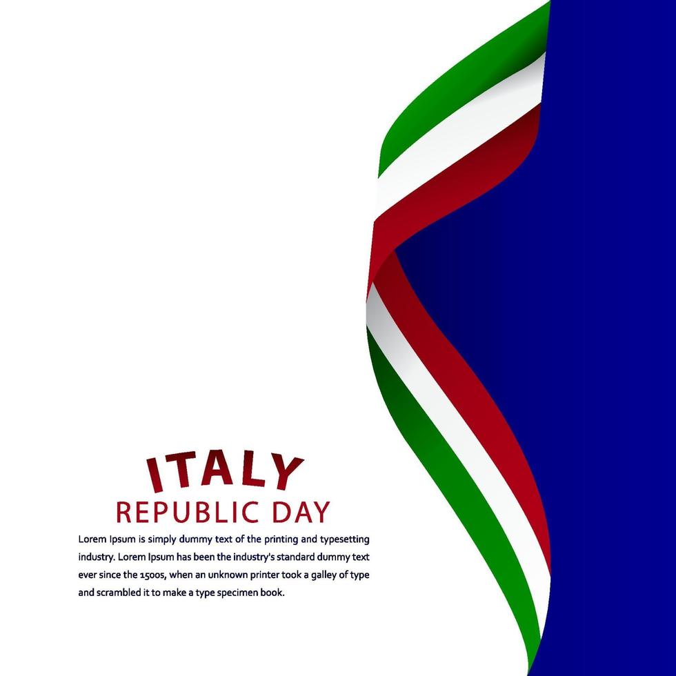 Feliz día de la república de Italia celebración vector plantilla diseño ilustración