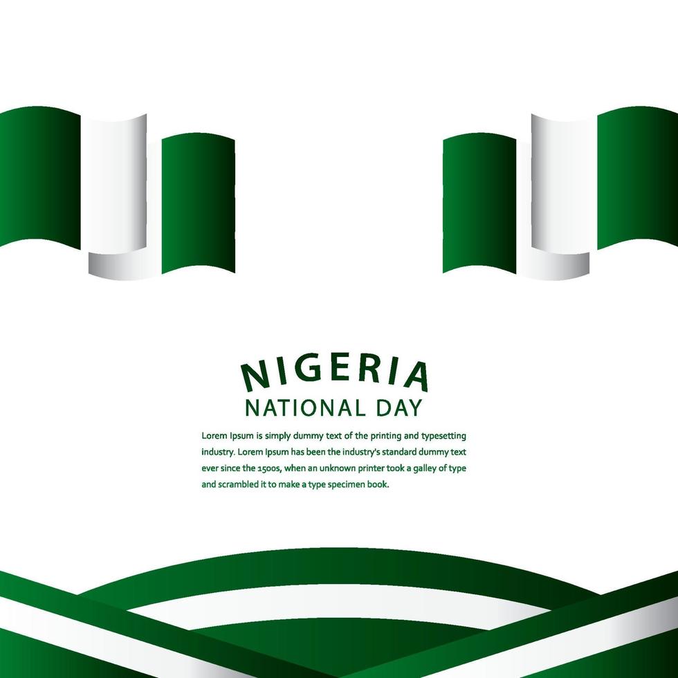 Happy Nigeria National Day Celebration Vector Template Design Illustration