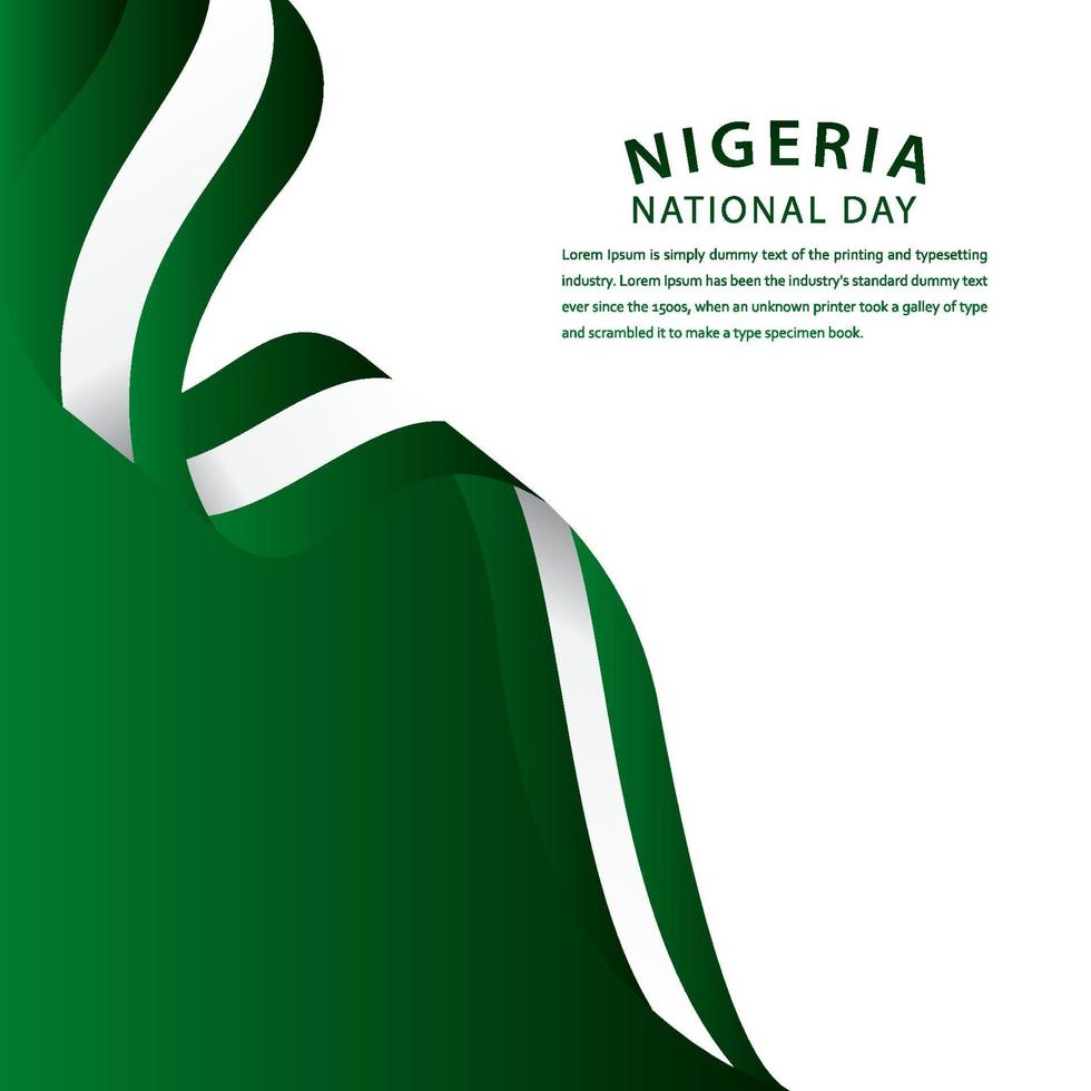 Happy Nigeria National Day Celebration Vector Template Design Illustration