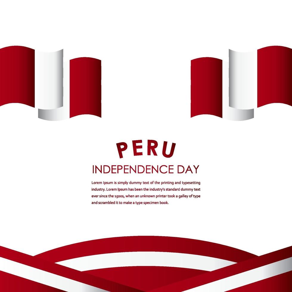 feliz día de la independencia de perú celebraciones vector plantilla diseño ilustración