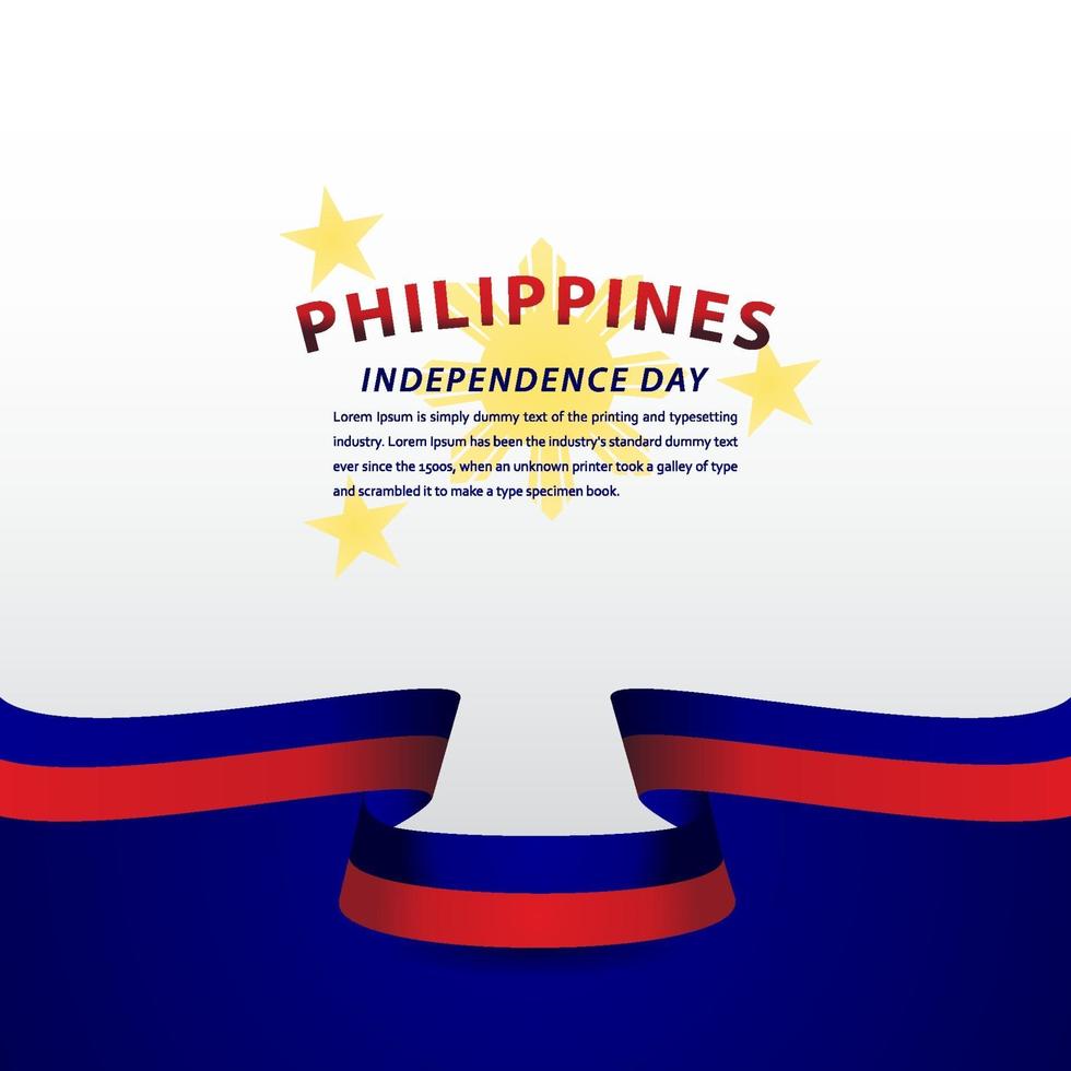 Feliz día de la independencia de Filipinas celebración ilustración de diseño de plantilla de vector