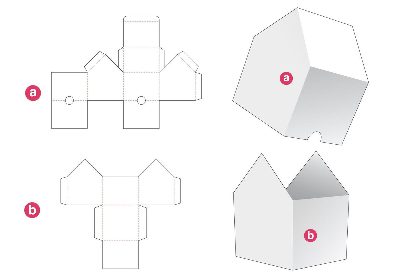House shaped bowl with cover die cut template vector