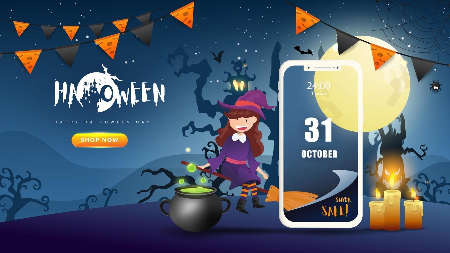 Halloween background design. Happy Halloween day Vector. vector