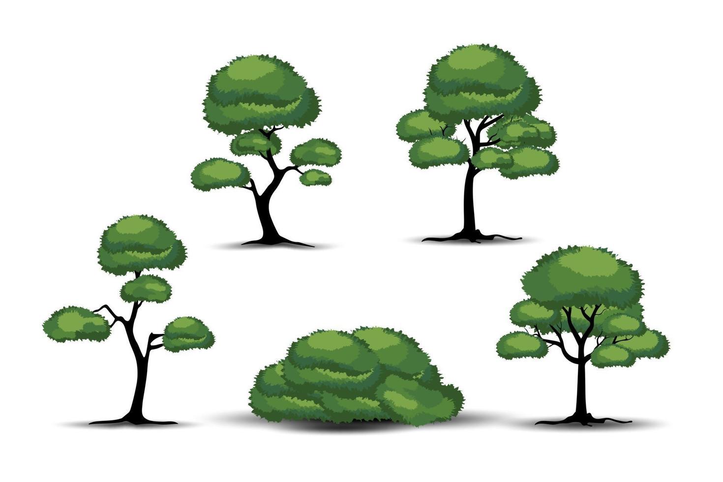 Realistic Trees on white background. vector