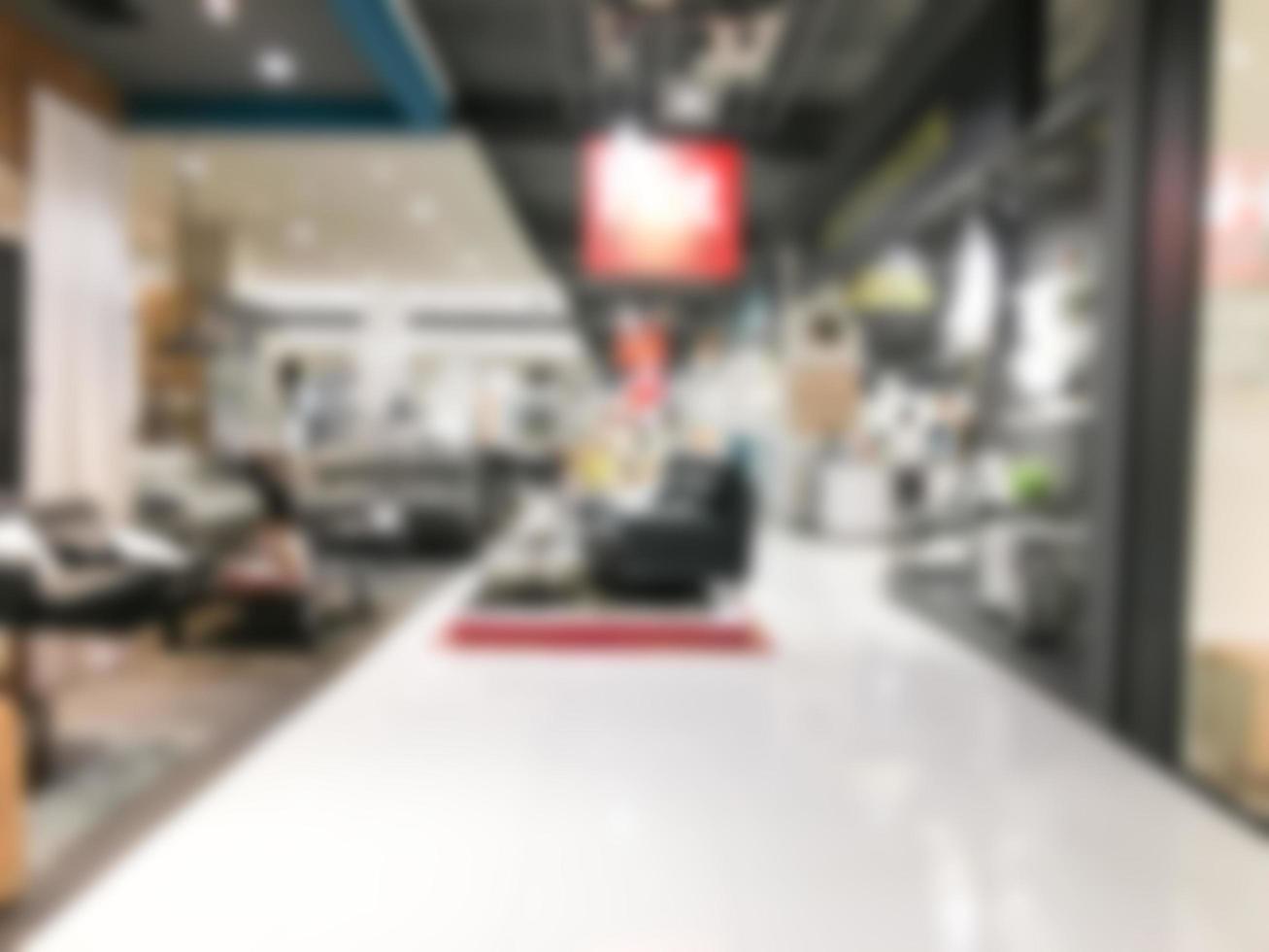 Abstract defocused shopping mall interior photo