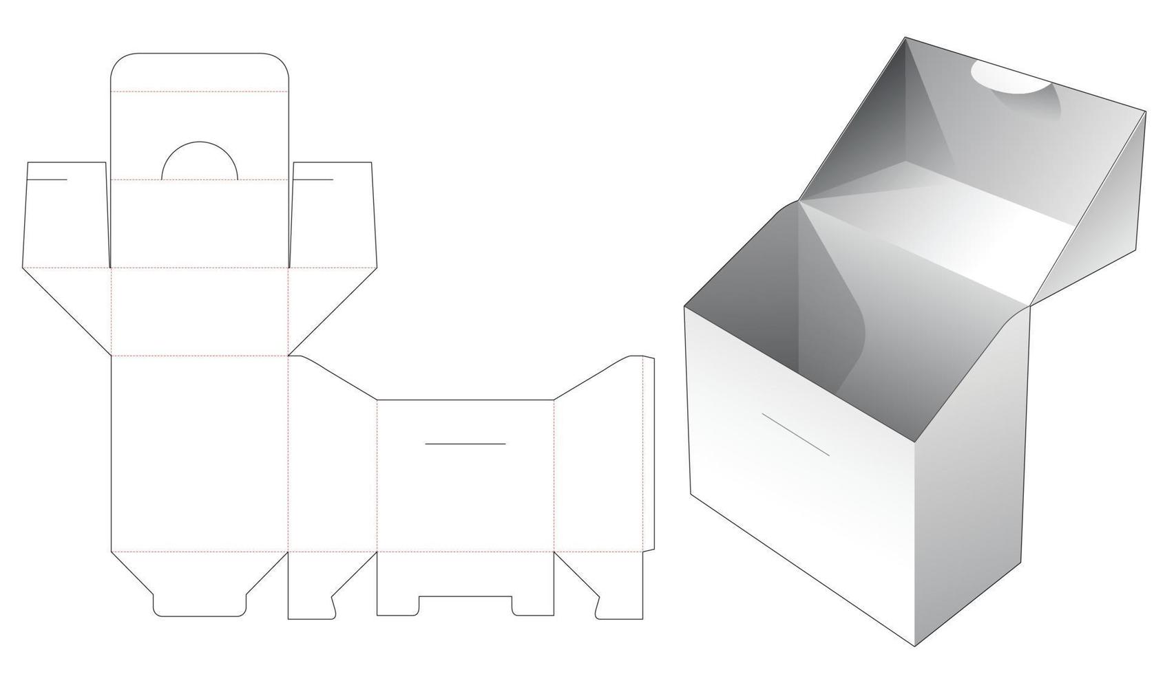 caja abatible y plantilla troquelada de punto bloqueado vector