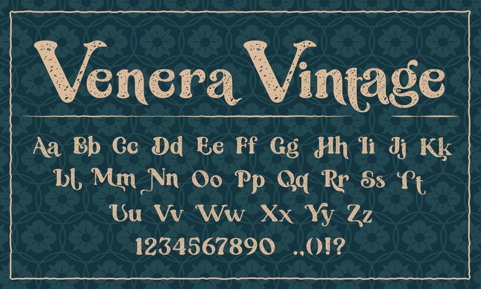 A decorative typeface in the grunge style. Perfect for the brand, of invitations, postcards, printing logos, shops, and many other uses. Vector