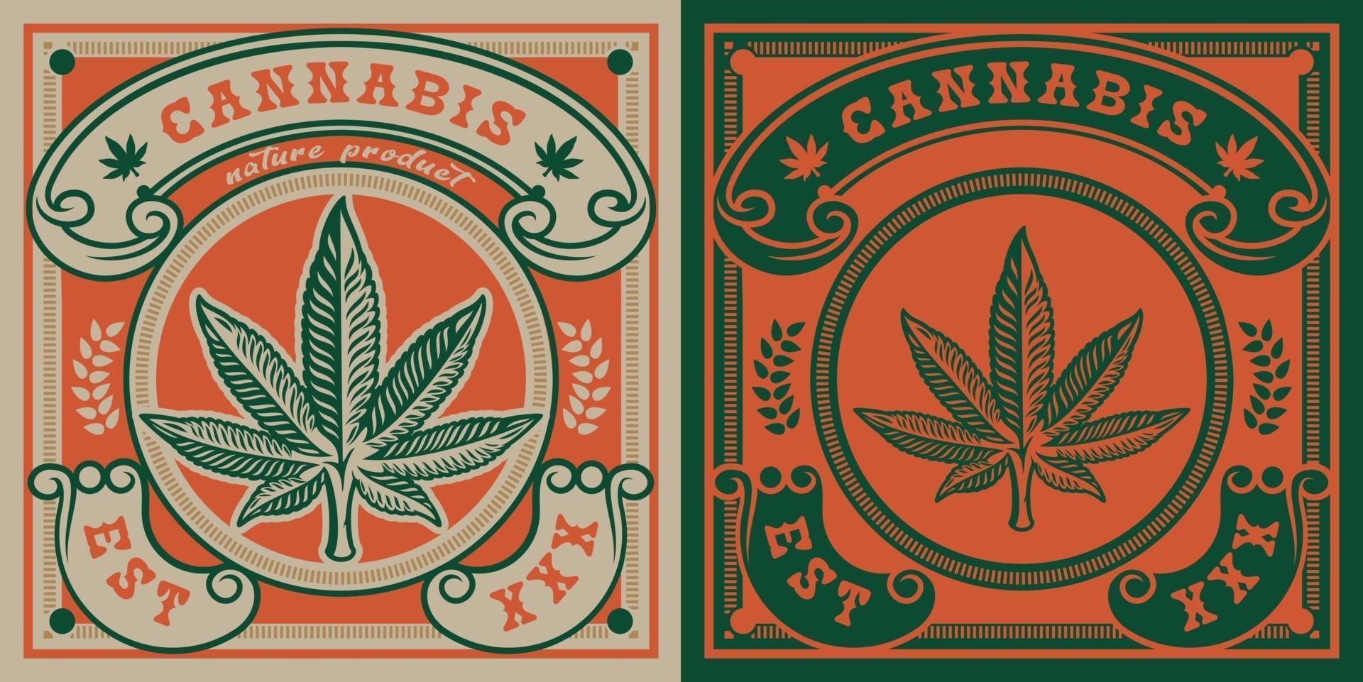 vector emblema de hoja de cannabis