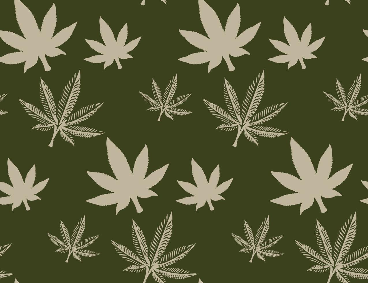 Seamless pattern with a cannabis leaf vector