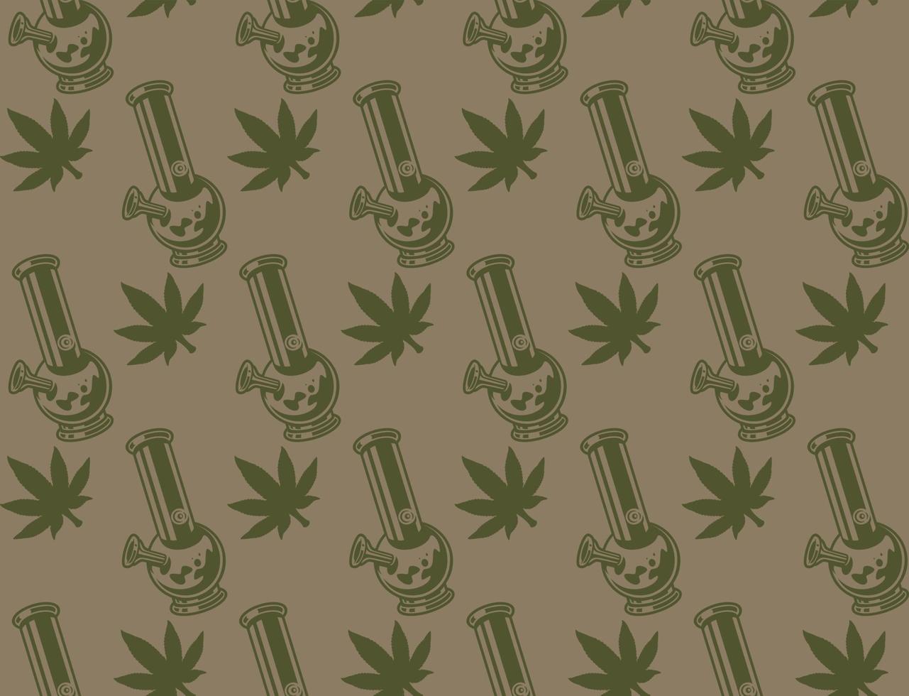 Vintage seamless pattern with a cannabis leaf vector