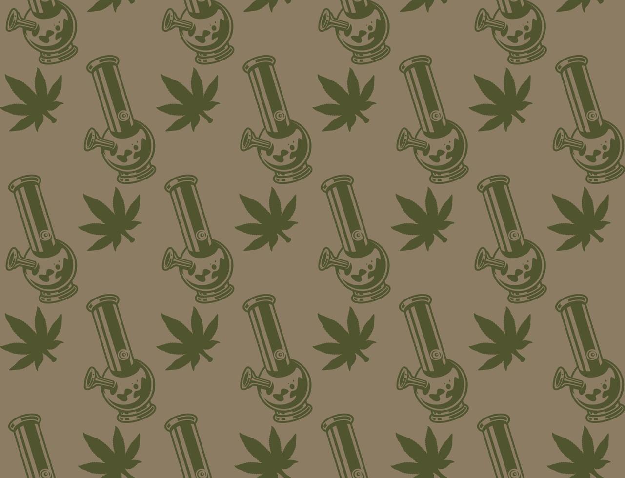 Vintage seamless pattern with a cannabis leaf vector