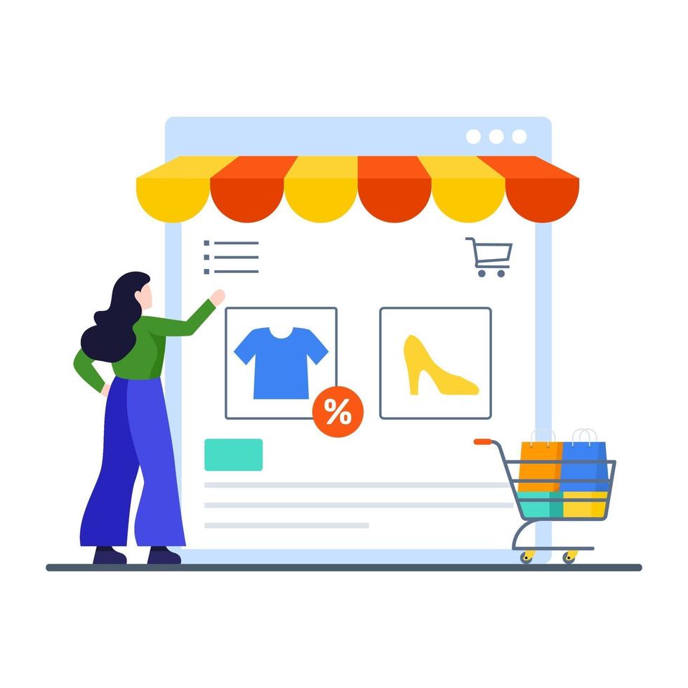 concepto de sitio web de compras en línea vector