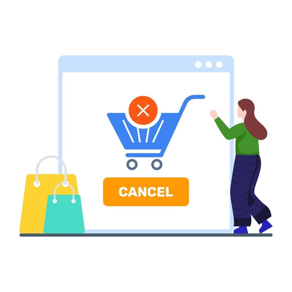 Cancel Order or Item Concept vector