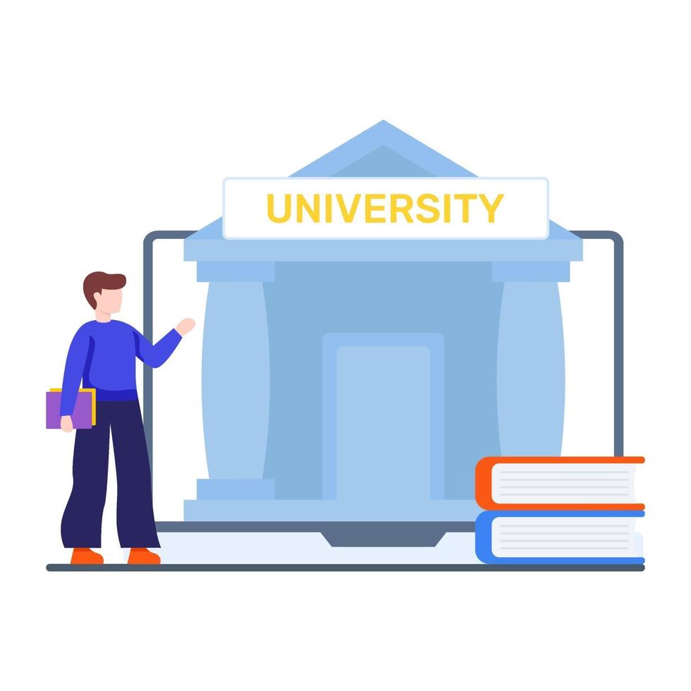 Online University Education Concept vector