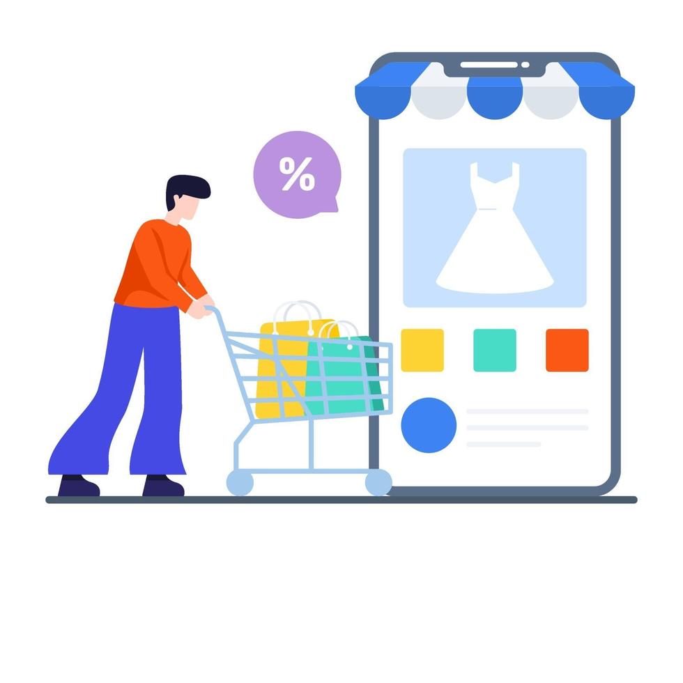 Mobile Shopping App Concept vector