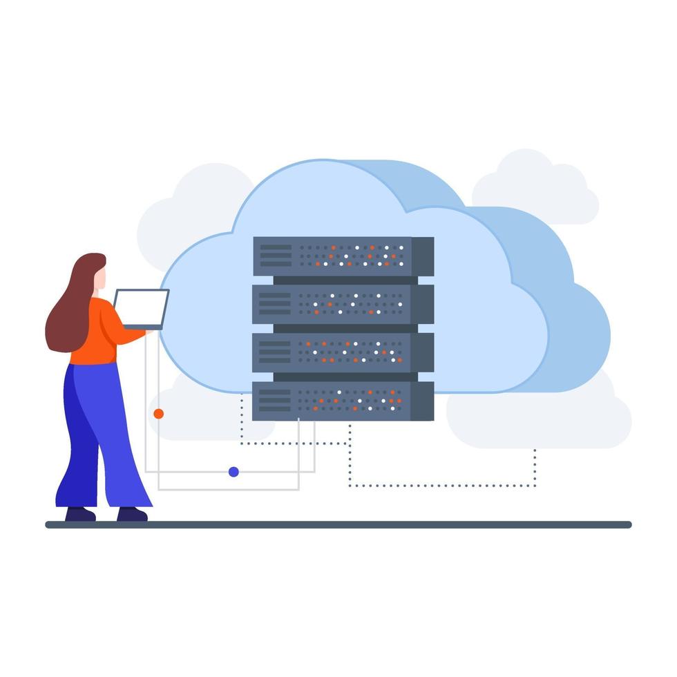 concepto de servidor de computación en la nube vector